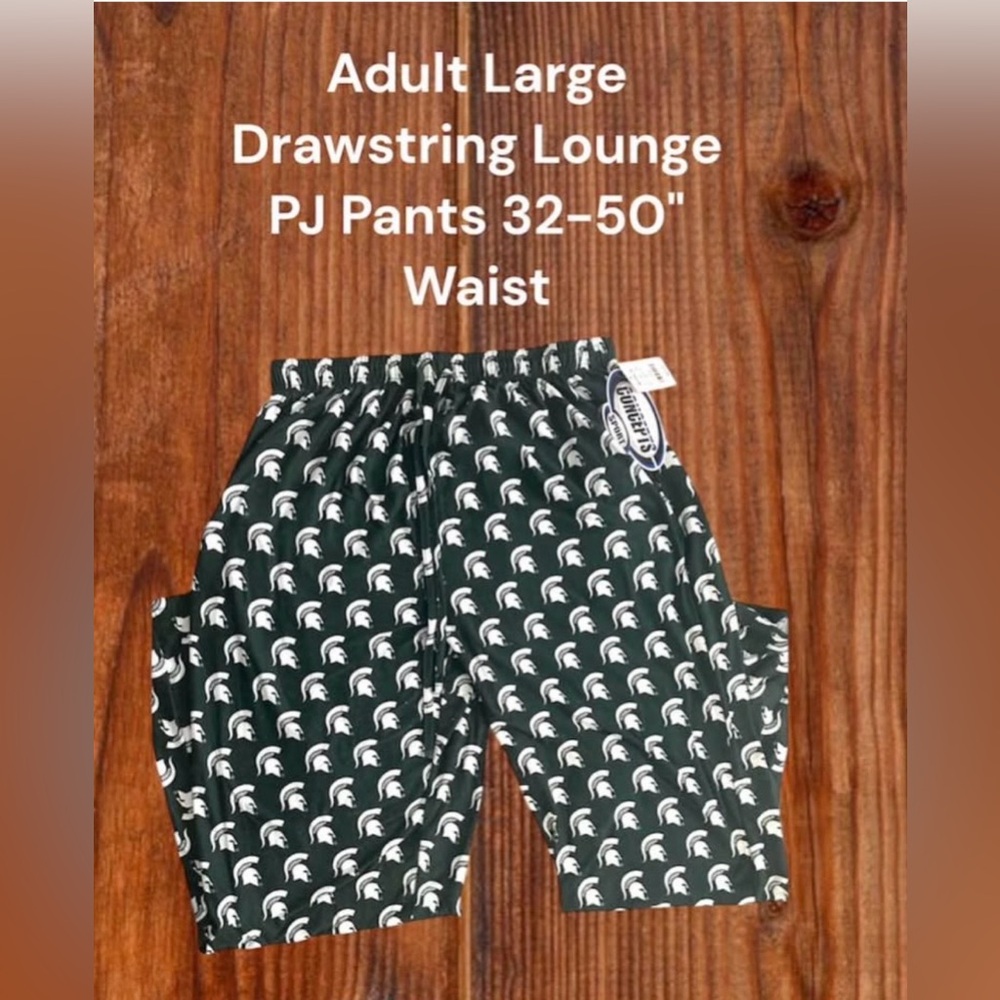 NWT Michigan State Spartans Mens Large Lounge Pajama Pants Licensed